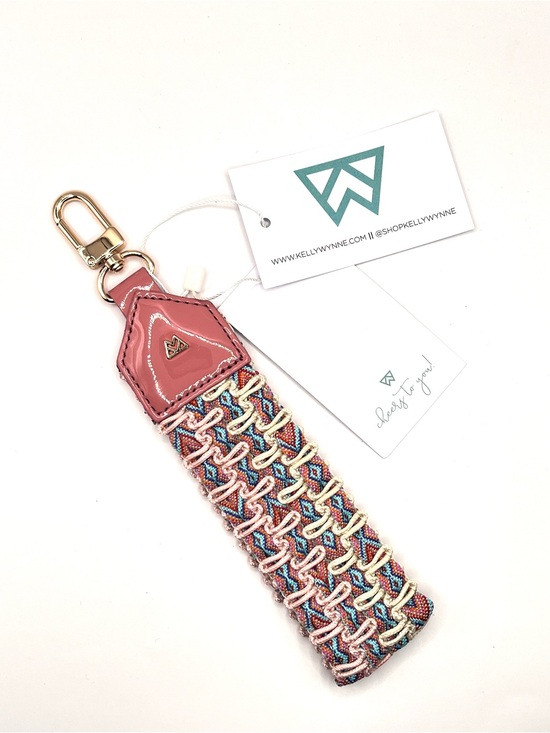 Kelly Wynne Accessories - Kelly Wynne Keep On Cruisin' New Rose Multicolor Braided Keychain Strap-Leather